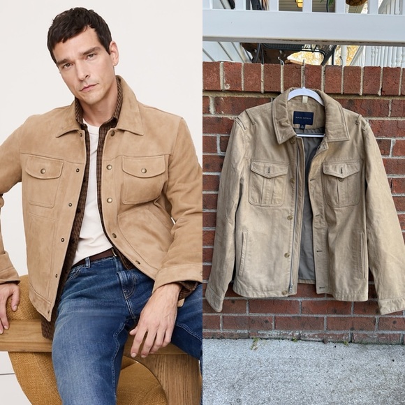 Vintage Banana Republic Real Leather Barn Trucker Jacket Size Medium Men’s 2009